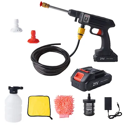 £31.89 • Buy Portable Cordless Car High Pressure Washer Jet Water Wash Cleaner Gun + Battery