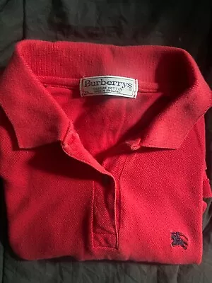 Burberry London Mens Polo Shirt XL Red Embroidered • $32