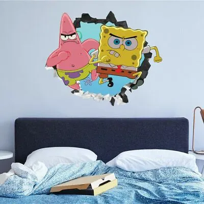 £26.10 • Buy Spongebo And Patrick Wall Decals Stickers Mural Home Decor For Bedroom Art JO31