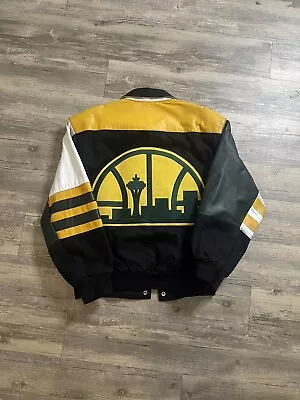 Jeff Hamilton Vintage Seattle Supersonics Leather Jacket RARE  • $1250