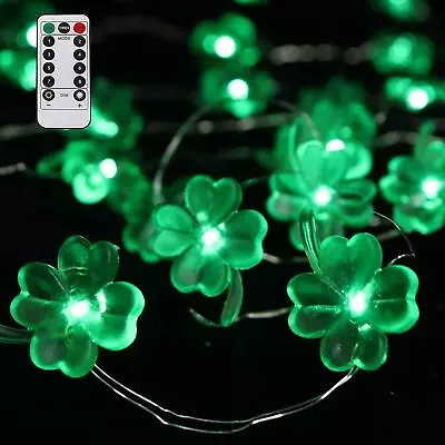 $21.95 • Buy St Patricks Day Decoration Shamrock Shaped String Lights Party Decor 13ft Fairy