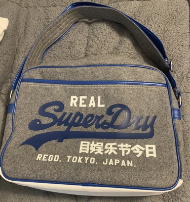 £10 • Buy SUPERDRY BLACKLABEL Grey Messenger Bag GREAT CONDITION Laptop Hand Luggage Etc