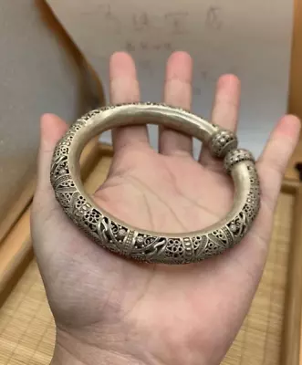 Popular Miao Silver Handmade Circle Hollow Out Bracelet  • $23.99