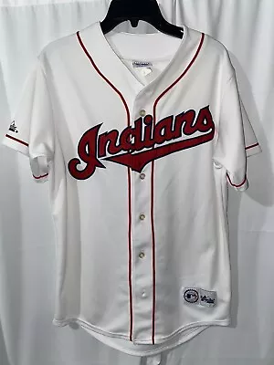 Vtg Cleveland Indians White Majestic Jersey Mens Medium • $40