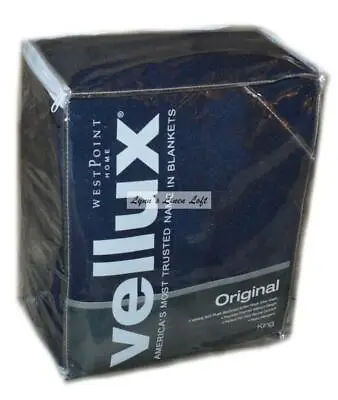 Vellux Original Navy Blue King Blanket Soft Year Round Warm Insulated Pet Friend • $50.99