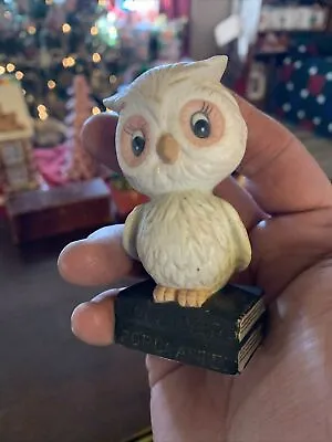 Vintage Weather Forecaster Owl On Books Figurine 1975 Enesco • $10