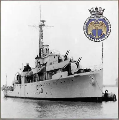 £5.50 • Buy HMS AMETHYST F116 GLASS COASTER, Gifts For Ex-serving, Friends,familymember