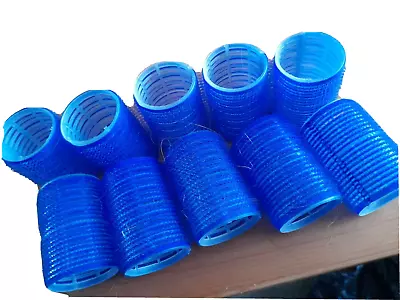 Ladies Hair Rollers Set 10 Blue 1.5 Inch Hair Setting Curlers Home/salon Use • £6.99