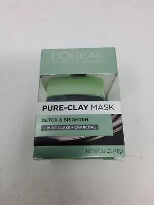 L'Oreal Pure-Clay Mask Detox & Brighten (3 Pure Clays + Charcoal | 1.7Oz/48g • $12