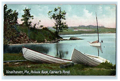 C1910 Pollock Rock Carver's Pond Vinalhaven Maine ME Unposted Postcard • $14.98