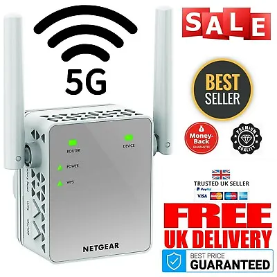 WiFi Range Extender Signal Booster 5G Network NETGEAR Internet Wireless Repeater • £30.99