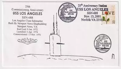 Submarine USS LOS ANGELES SSN-688 25th Anniversary Everett Naval Cover C5582 • $3.95