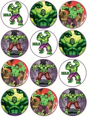 24 Hulk Marvel Cake Toppers Edible Wafer Party Birthday Decorations • £2.38