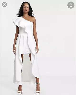 £20 • Buy True Violet One Shoulder White High Low Dress