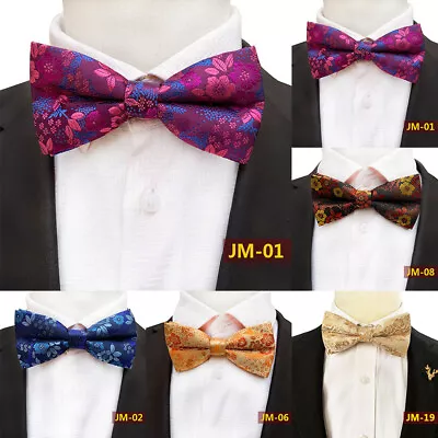 Fashion Men's Tuxedo Satin Plain Solid Color Adjustable Wedding Bowtie Bow Tie • £3.95