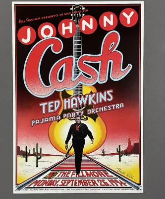 Johnny Cash Poster Tuten SIGNED 1994 Fillmore F162 1st Vintage Country Western • $644.43