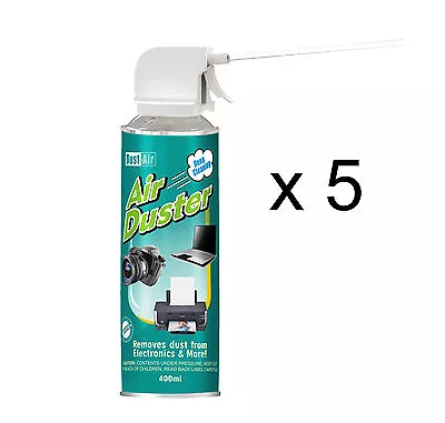 £15.58 • Buy 5 X 400ml Compressed Air Duster Cleaner Spray Can Canned Laptop Keyboard Mouse