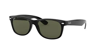 RayBan New Wayfarer Classic Black/Green Polarized 55 Sunglasses RB2132 901/58 55 • $132.79