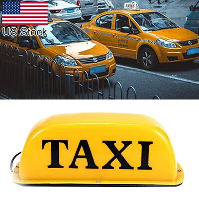 1Pc 12V Bright Yellow TAXI Magnetic Base Cab Sign Light Roof Top Topper Bulb • $18.99