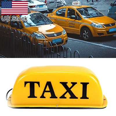 $14.99 • Buy 1Pcs 12V Bright Yellow TAXI Magnetic Cab Sign Light Roof Top Topper LED Lamp