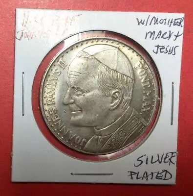 1900s Holy Pope John Paul II   Mother Mary & Jesus  Coin! • $0.99