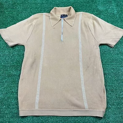 Vintage 70's Brown Cardigan Zip Up By Puritan Grunge Grandpa Size Medium • $26