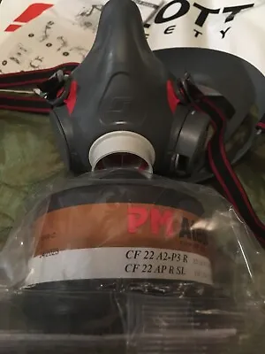£19.95 • Buy Scott AVIVA 40mm Half Mask Respirator Optional CF22 A2 P3 Filter Bio Gas Protect