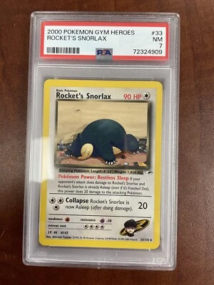 $39.99 • Buy 2000 Pokemon Gym Heroes Rocket's Snorlax Non-Holo 33/132 PSA 7