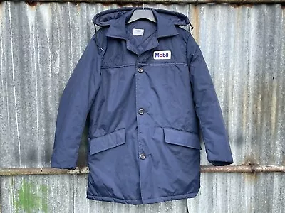 Vintage Riverside Mobil Oil Petrol Gas Station Mechanic Parka Rally Jacket M • £24.99
