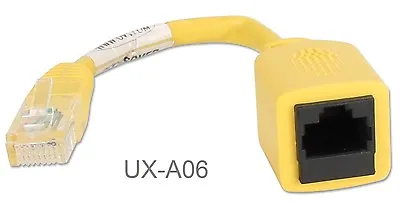 $7.99 • Buy 6-inch   Cross-Over CAT.5e RJ45 Male To Female Pigtail Adapter Yellow, UX-A06