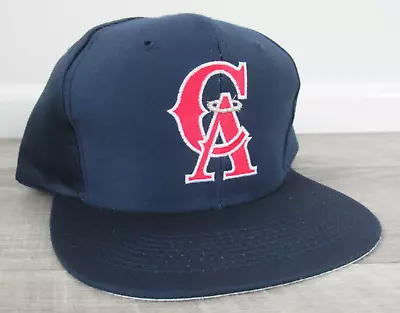 California Angels Vintage Logo 7 Snapback Hat MLB Blue Adjustable Plain Logo • $59.99