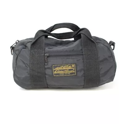 VTG Eddie Bauer Mini Nylon Duffle Bag Black • $35