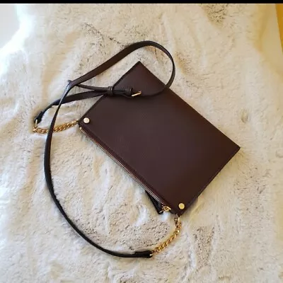 MANGO MNG Brown Chain Zipper Crossbody Purse Shoulder Bag  • $6