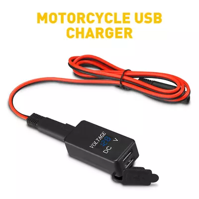 Motorcycle USB Charger SAE To Dual USB Cable Adapter Phone GPS Tablets IP67 • $11.79