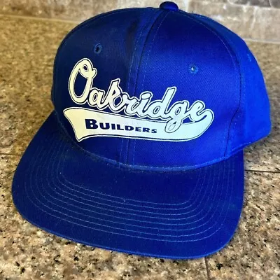 Vintage Oakridge Builders SnapBack Baseball Cap Hat Blue White Youngan Lumber • $12.49