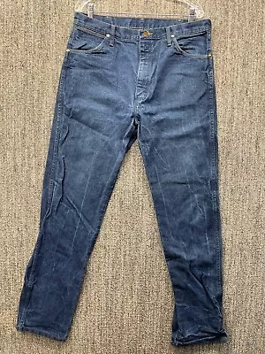 Vintage Wrangler 13MWZ Cowboy Cut 36x34 Blue Med Wash Jeans MADE IN USA • $19.96