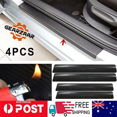 4D Carbon Fiber Look Car Door Plate Sill Scuff Cover Sticker Panel Protector AU • $9.99