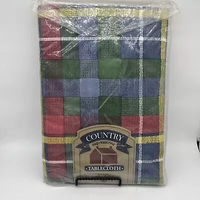 Country Expressions Sachet Plaid 60 X 102 Vinyl Oblong Tablecloth New In Bag • $17.49