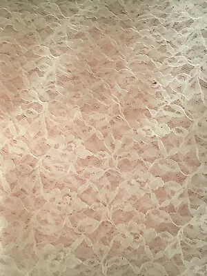 Pale Pink Lace Fabric 63” X 36” New Spots Are From My Camera • $15
