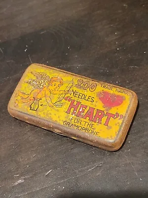 Gramophone Phonograph Needle Tin Nadeldose Heart Japan  • $20