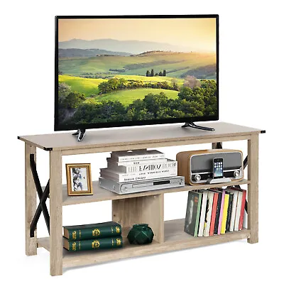 3-Tier TV Stand For TVs Up To 55  Industrial Media Stand Entertainment Center • £69.95