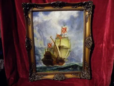  N.C. Wyeth (American) - Naval Scene With Galleon Sailing Ship - • £3935.43