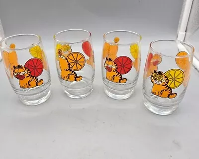 Garfield Anchor Hocking Juice Glasses 1978 Set Of 4 • $39.99