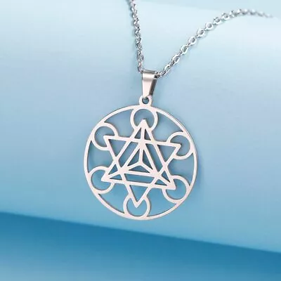 Merkaba Tetrahedron Necklace For Women Metatron Cube Sacred Geometry Pendant • $6.39