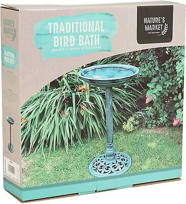 £18.99 • Buy Traditional Bird Bath Pedestal Table Outdoor Waterproof Garden Feature Wild Bird