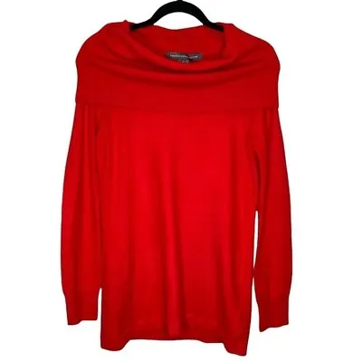 $28.50 • Buy French Connection Red Oversized Cowl Tunic Off Shoulder Sweater Womens Medium