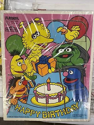 Vintage 1988 Happy Birthday Sesame Street Playskool Puzzle Complete Jim Henson  • $11