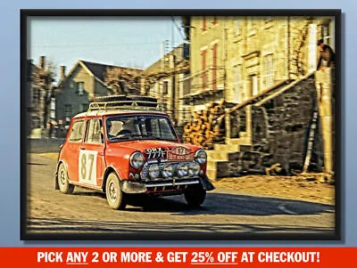 Mini Cooper S 1968 Monte Carlo Rally Glossy Poster Art Print **UK SELLER** • £18.95