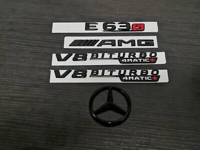 Gloss Black E63S AMG Biturbo 4matic+ Emblem Rear Trunk Star Badge For W213 E63 • $39.99