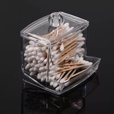 Storage Holder With Lid Makeup Home Travel Easy Clean Cotton Swab Case Q Tip Box • $13.85